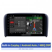 Rádio Android 10.0 de 9 polegadas para 2004-2006 Volvo S80 Bluetooth Touchscreen Navegação GPS USB AUX com suporte para Carplay DVR OBD