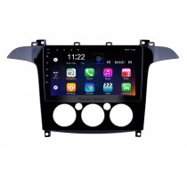 2007-2008 Ford S-Max Manual A / C Android 13.0 HD Touchscreen de 9 polegada Bluetooth Rádio de Navegação GPS com suporte AUX OBD2 SWC Carplay
