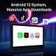 Android 12.0 Nova tela IPS de 14 polegadas HD Full touch 1920 * 1080 Encosto de cabeça de alta definição Ajuste multi-ângulo Transmissor TF Transmissor FM 2.1A Carregamento USB