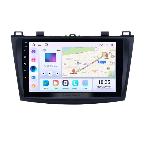 Для 2009-2012 Mazda 3 Axela 9-дюймовый Android 13.0 HD Сенсорный экран Авто Стерео WIFI Bluetooth GPS Навигационная система Поддержка радио SWC DVR OBD Carplay RDS