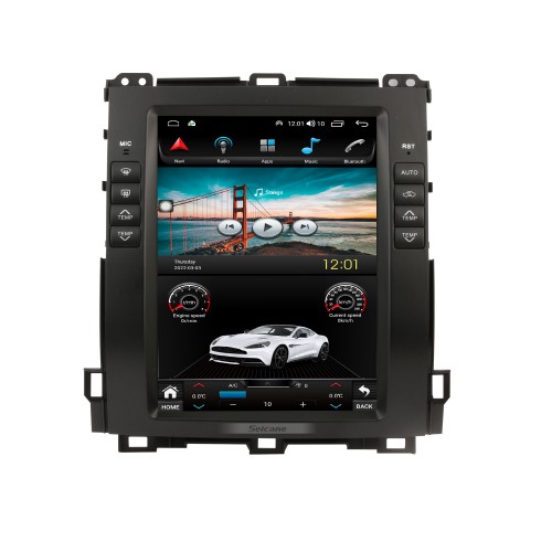 10,4-дюймовый GPS-навигатор Android 10.0 для 2002 2003 2004-2009 TOYOTA PRADO GX470 с сенсорным экраном HD Bluetooth Поддержка Carplay DVR TPMS