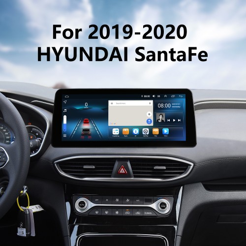 Android 12.0 Carplay 12,3-дюймовый полноразмерный экран для HYUNDAI SantaFe 2019 2020 года GPS-навигатор с Bluetooth