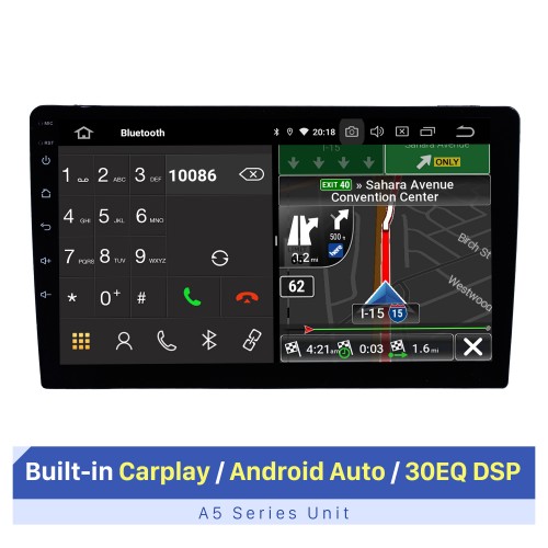 10,1-дюймовый Android 10.0 Универсальная GPS-навигация Автомобильная аудиосистема с Bluetooth Встроенная Carplay Android Auto 4G WiFi Резервная камера DVR DAB + Управление на рулевом колесе