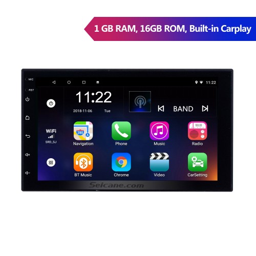 Универсальный 7-дюймовый сенсорный экран Android 10.0 с двойным DIN-радио для Toyota Hyundai Kia Nissan Volkswagen Suzuki Honda с поддержкой системы GPS-навигации Bluetooth Музыка Камера заднего вида
