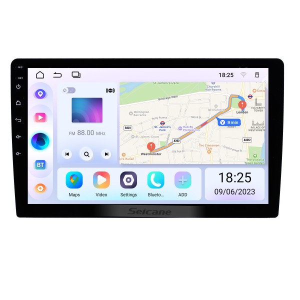 10,1-дюймовый сенсорный экран HD 1024*600 HD Android 13.0 Универсальная GPS-навигация Bluetooth Автомобильная аудиосистема Поддержка зеркальной связи WiFi Резервная камера DVR DVR DAB+ Управление на рулевом колесе