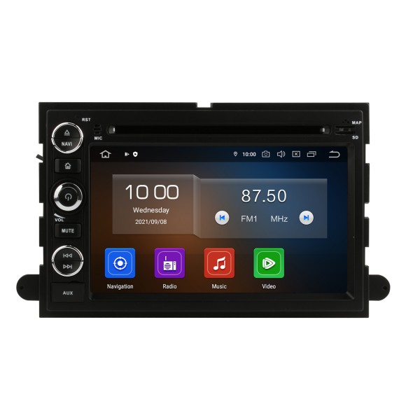 7 дюймов 2006-2009 Ford Fusion/Explorer 2007-2009 Edge/Expedition/Mustang Android 12.0 GPS-навигация Радио Bluetooth HD Сенсорный экран Поддержка Carplay 1080P Видео