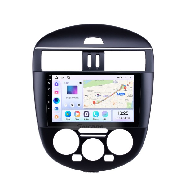 OEM 9-дюймовый Android 13.0 для Nissan Tiida 2011-2014 гг. Руководство по радио A / C Система GPS-навигации с сенсорным экраном HD Поддержка Bluetooth Carplay OBD2 DVR TPMS