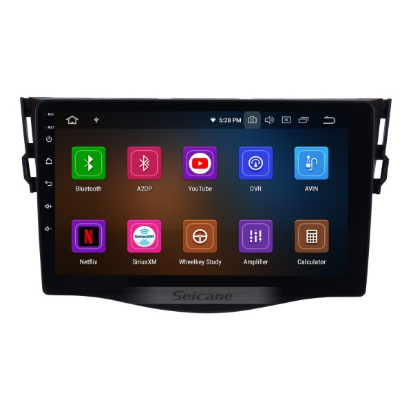 OEM GPS-навигация Стерео Мультимедийный проигрыватель Android 13.0 для 2007-2011 Toyota RAV4 9-дюймовый сенсорный экран HD Радио Bluetooth Телефон Музыка USB Carplay WIFI Управление на руле Задний вид AUX