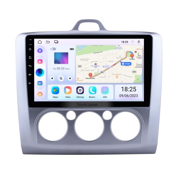 2004-2011 Ford Focus EXI MT 2 3 Mk2 / Mk3 Руководство AC 9-дюймовый HD с сенсорным экраном Android 14.0 Радио GPS-навигация 3G WIFI USB OBD2 RDS Зеркальное соединение Bluetooth Музыка Рулевое управление Управление Резервная камера