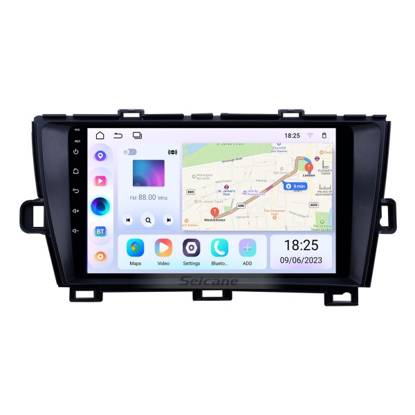 2009-2013 Toyota Prius LHD Android 13.0 HD Сенсорный экран 9 дюймов AUX Bluetooth WIFI USB GPS-навигация Поддержка радио SWC Carplay