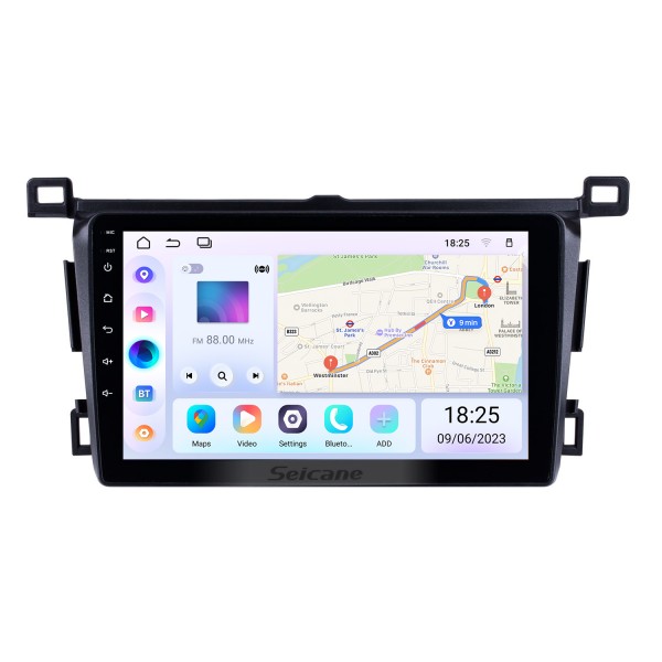Универсальный 9-дюймовый сенсорный экран Android 13.0 Radio для Toyota RAV4 2013-2018 гг. Левый привод 3G WiFi Bluetooth Музыкальный ТВ-тюнер AUX Управление рулевым колесом