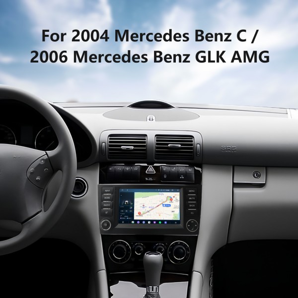 Для Mercedes Benz C 2004 года, Mercedes Benz GLK AMG 2006 года, HD-сенсорный экран Carplay, 7-дюймовый Android 14.0, радио, GPS-навигация, поддержка Bluetooth, камера заднего вида
