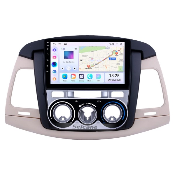 Android 13.0 9-дюймовый сенсорный экран GPS-навигация Радио для Toyota Innova 2007–2011 гг. Ручной кондиционер с Bluetooth USB WIFI Поддержка Carplay SWC Задняя камера