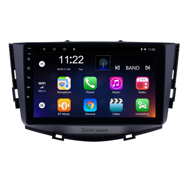 Сенсорный HD-экран 9-дюймовый Android 13.0 GPS-навигация Радио для Lifan X60 2011-2016 гг. с Bluetooth USB WIFI Поддержка AUX DVR Carplay SWC Резервная камера