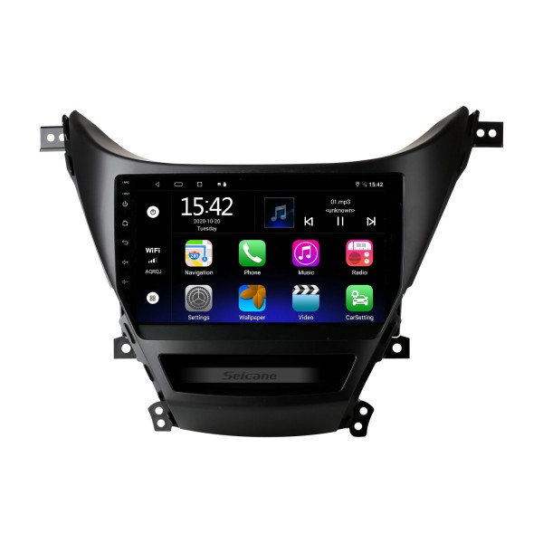 Android 13.0 2012-2014 Hyundai Elantra 9-дюймовый сенсорный HD-радио Bluetooth GPS-навигатор Мультимедийный проигрыватель WIFI USB Carplay SWC с поддержкой OBD DVR