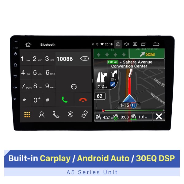 10,1-дюймовый Android 10.0 Универсальная GPS-навигация Автомобильная аудиосистема с Bluetooth Встроенная Carplay Android Auto 4G WiFi Резервная камера DVR DAB + Управление на рулевом колесе