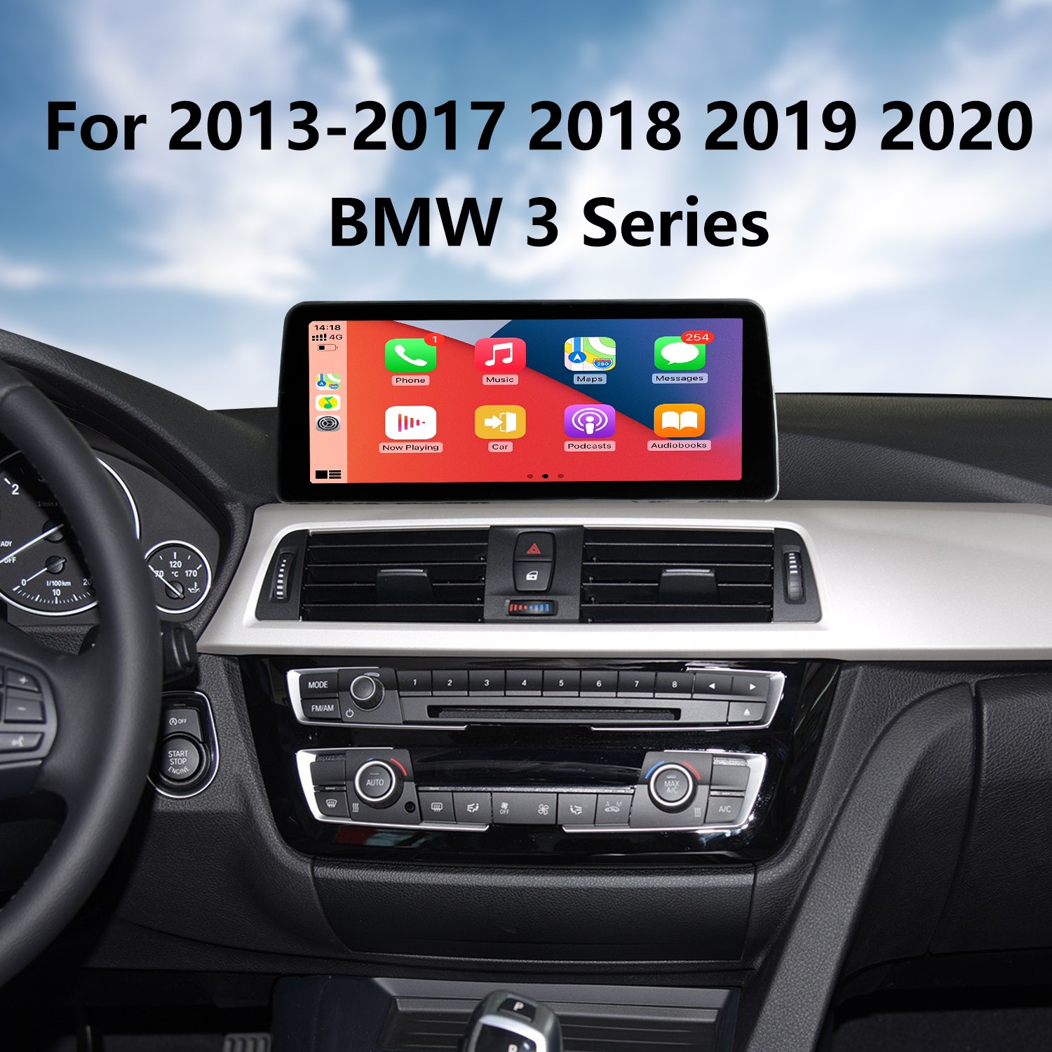 Радио Carplay для 2013-2017 2018 2019 2020 BMW 3 серии F30 BMW 4 серии F36  Aftermarket Радио с сенсорным экраном Автомобильная стереосистема Android  автоматическая GPS-навигационная система Bluetooth