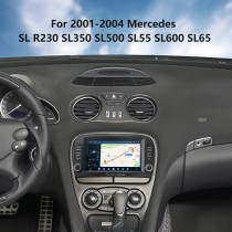  7-дюймовый Carplay Radio Android 14.0 для Mercedes SL R230 SL350 SL500 SL55 SL600 SL65 2001 2002 2003 2004 годов, автомобильная стереосистема с сенсорным экраном, Bluetooth, USB, AUX, WIFI, поддержка DAB+ OBD2 DVR