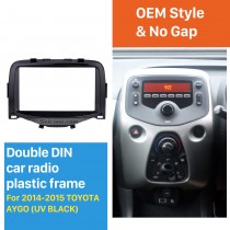 Черный двойной гам 2014 2015 Toyota Aygo Автомобильный радиоприемник фриз Адаптер аудиокадра Stereo Установить