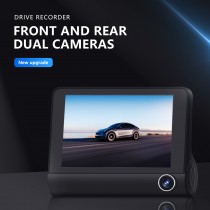 4-дюймовая трехканальная камера Carplay HD Dash DVR Android Auto WiFi FM Поддержка H.264 1080P
