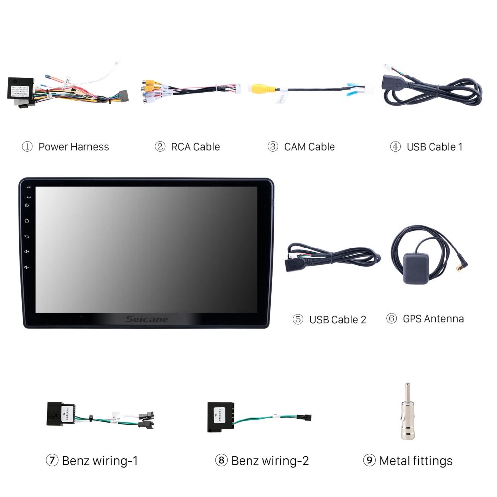 9-Дюймовый Android 10.0 Для 2002 2003 2004 Mercedes Benz C Class.