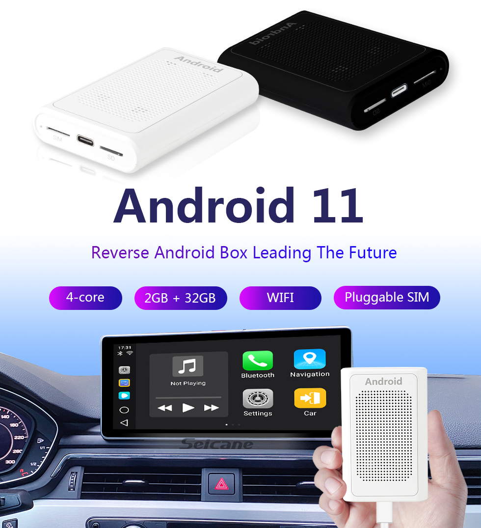 Seicane New Android Box 2+32G for the Factory Carplay support BMW Mercedes Benz Audi Peugeot VW Android 11.0 USB Box Adapter