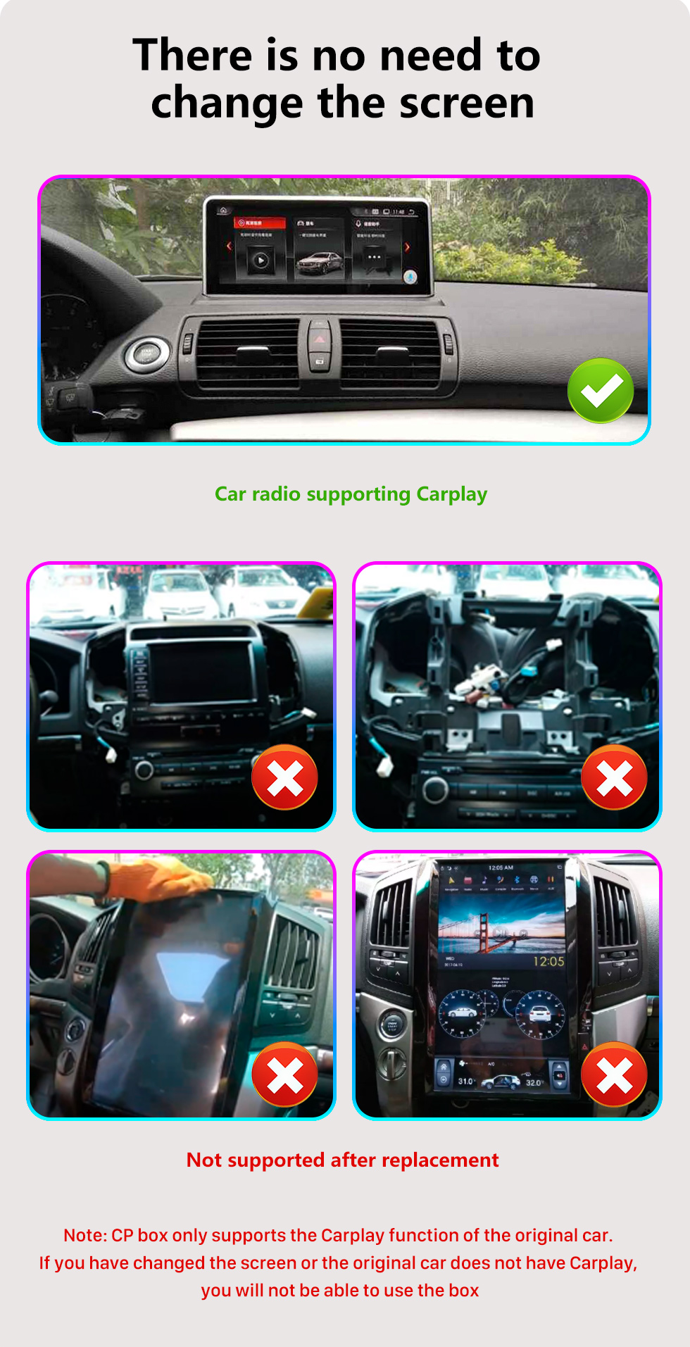 Seicane Adaptador Carplay sem fio Plug and Play USB para suporte de Carplay com fio de fábrica Audi BWM Benz Ford Jeep Kia Honda VX Toyota