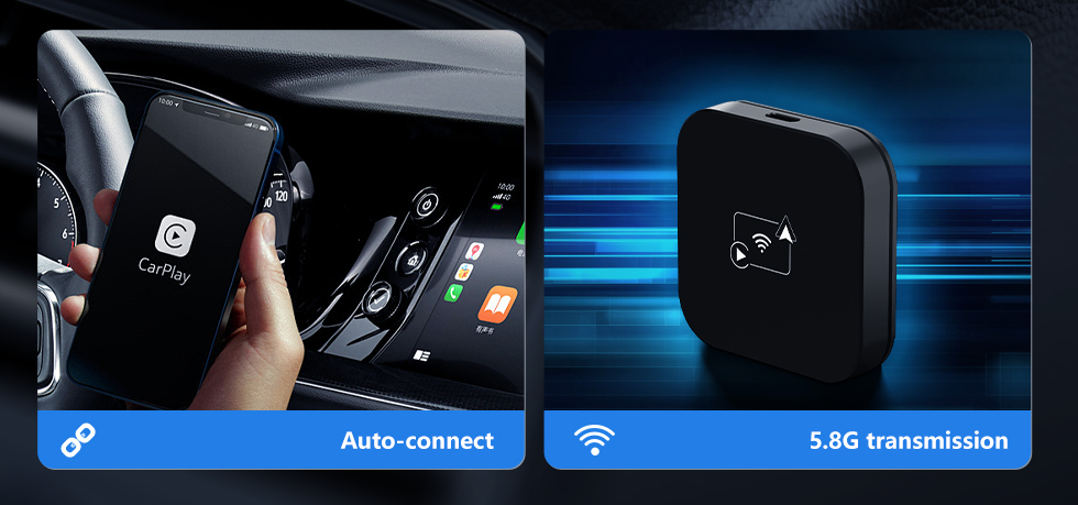 Seicane Adaptador Carplay sem fio Plug and Play USB para suporte de Carplay com fio de fábrica Audi BWM Benz Ford Jeep Kia Honda VX Toyota