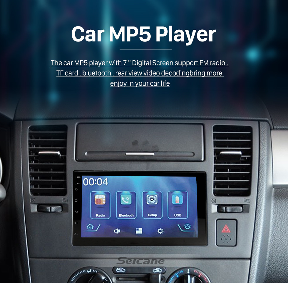 Seicane Carplay para reproductor MP5 de coche de 7 pulgadas, Radio con pantalla táctil, soporte Bluetooth, cámara de visión trasera