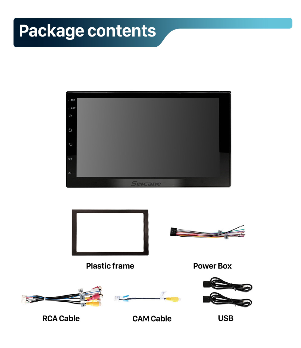 Seicane Carplay for 7 inch Car MP5 Player Touchscreen Radio Bluetooth support Rear View Camera