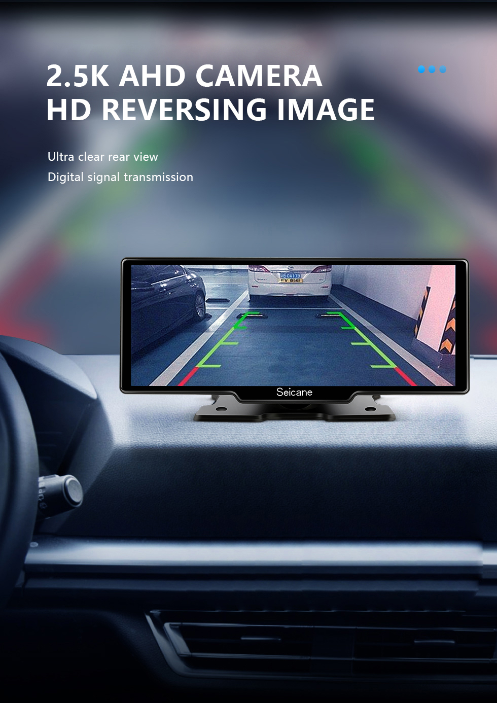 Seicane 10,26-дюймовый 2,5K камера заднего вида Carplay Универсальный Android Авто Смарт-плеер Wi-Fi FM Поддержка H.264 1080P