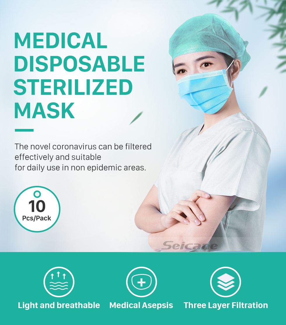 Seicane Disposable Face Masks for Adults Medical Mouth Mask Protective for pet allergens Hospitals and Other Dusty environments That Require Respiratory Protection 10 Pcs/Pack Seicane Disposable Face Masks for Adults Medical Mouth Mask Protective for pet allergens Hospitals and Other Dusty environments That Require Respiratory Protection 10 Pcs/Pack