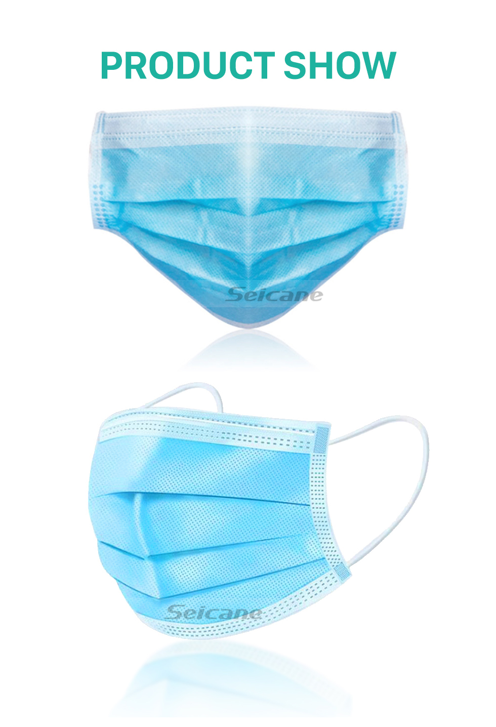Seicane Disposable Face Masks for Adults Medical Mouth Mask Protective for pet allergens Hospitals and Other Dusty environments That Require Respiratory Protection 10 Pcs/Pack Seicane Disposable Face Masks for Adults Medical Mouth Mask Protective for pet allergens Hospitals and Other Dusty environments That Require Respiratory Protection 10 Pcs/Pack