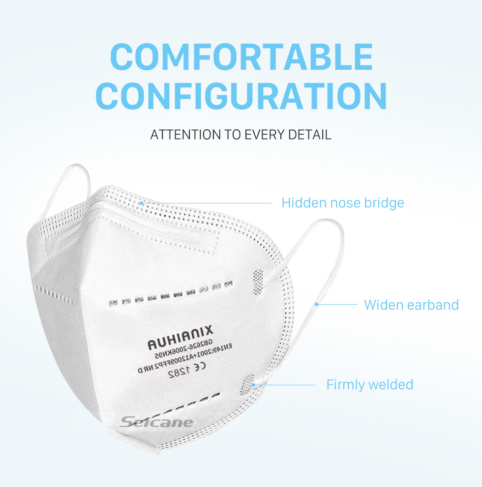 Seicane Máscaras N95 Máscaras Protetoras Anti-fog E Respiráveis à Prova de Poeira 4 Camadas pm2.5 Filtragem a 95% 2 Unidades / pacote Seicane Máscaras N95 Máscaras Protetoras Anti-fog E Respiráveis à Prova de Poeira 4 Camadas pm2.5 Filtragem a 95% 2 Unidades / pacote