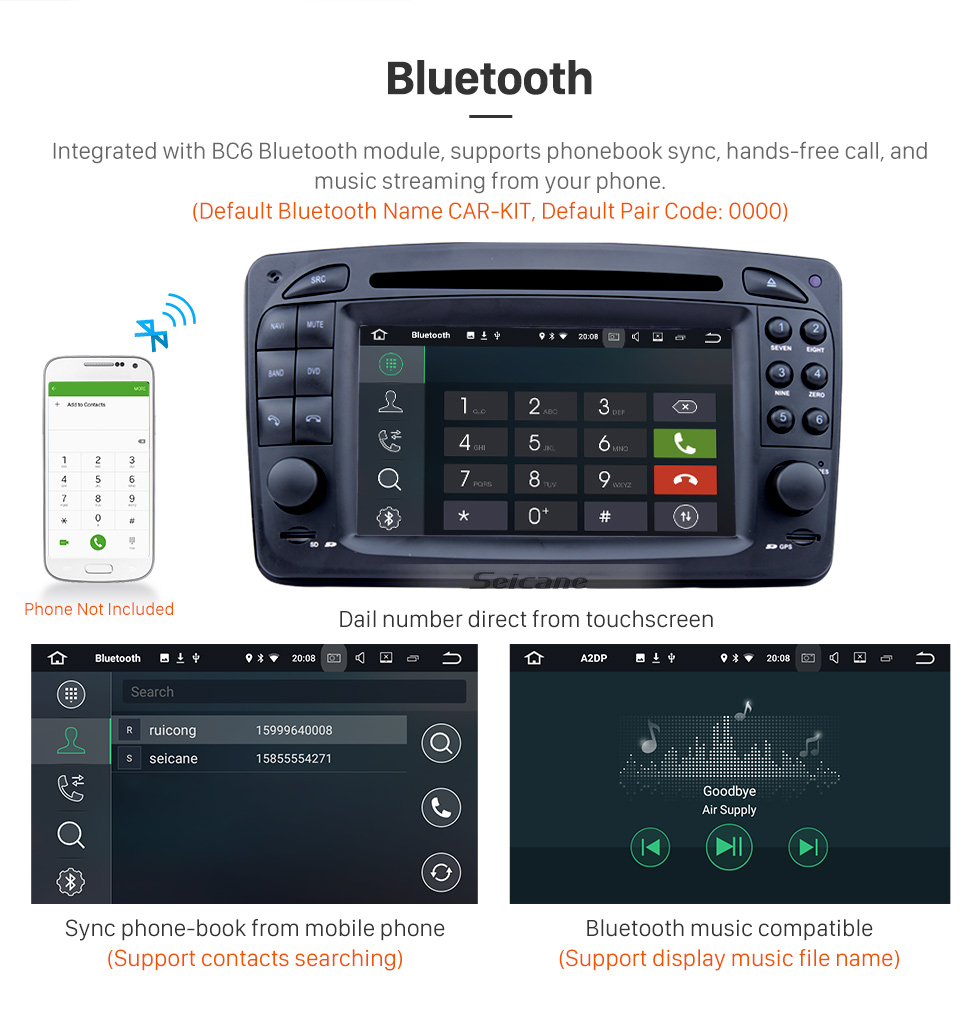 Seicane Auto DVD Player für Mercedes-Benz CLK-W209 mit GPS Radio TV Bluetooth Touch Screen