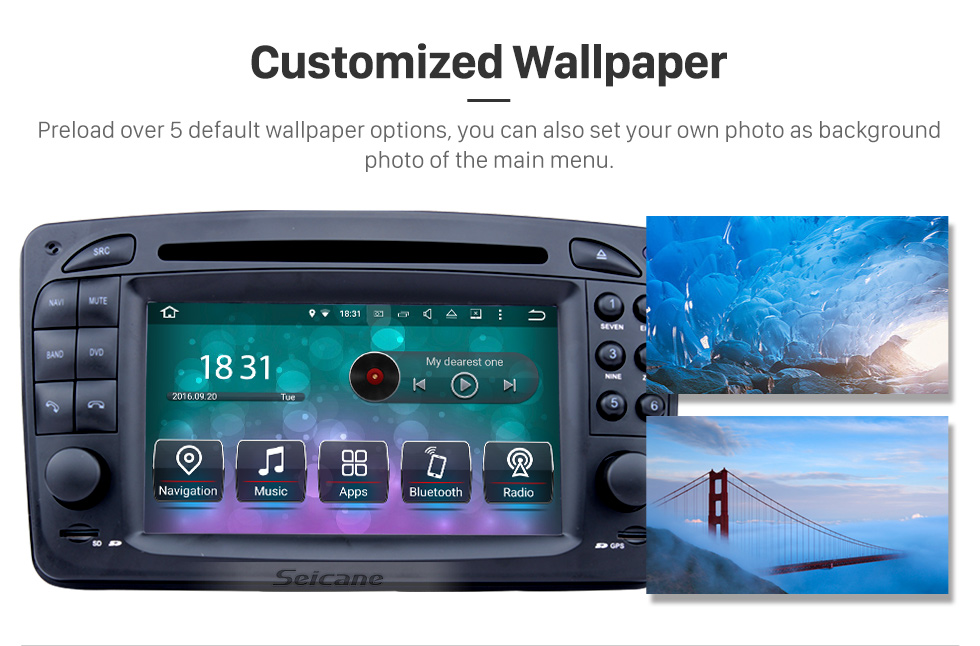 Seicane Car DVD player for Mercedes-Benz CLK-W209 with GPS Radio TV Bluetooth Touch Screen Seicane Car DVD player for Mercedes-Benz CLK-W209 with GPS Radio TV Bluetooth Touch Screen