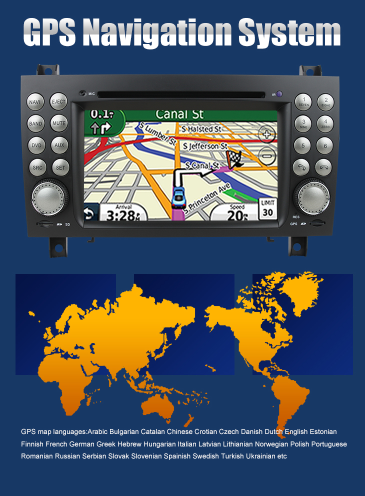 Seicane Reproductor DVD del coche para Mercedes-Benz SLK con GPS Radio TV Bluetooth