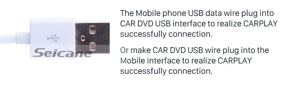 Seicane Подключи и играй Carplay Android Авто USB-ключ для Android Поддержка автомобильного радио IOS IPhone Управление сенсорным экраном автомобиля Siri Микрофон голосовое управление
