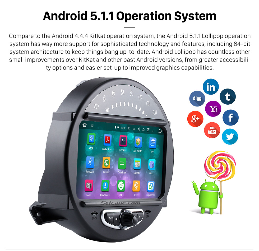 Android 5.1.1 Operation System HD 1024*600 Touchscreen 2006-2013 BMW Mini Cooper with 8 inch Android 5.1.1 Autoradio GPS DVD Player Bluetooth HD 1080P Video Steering Wheel Control Android 5.1.1 Operation System HD 1024*600 Touchscreen 2006-2013 BMW Mini Cooper with 8 inch Android 5.1.1 Autoradio GPS DVD Player Bluetooth HD 1080P Video Steering Wheel Control