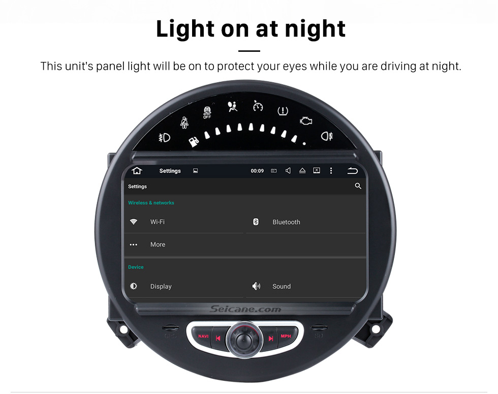 Light on at night HD 1024*600 Touchscreen 2006-2013 BMW Mini Cooper with 8 inch Android 5.1.1 Autoradio GPS DVD Player Bluetooth HD 1080P Video Steering Wheel Control Light on at night HD 1024*600 Touchscreen 2006-2013 BMW Mini Cooper with 8 inch Android 5.1.1 Autoradio GPS DVD Player Bluetooth HD 1080P Video Steering Wheel Control