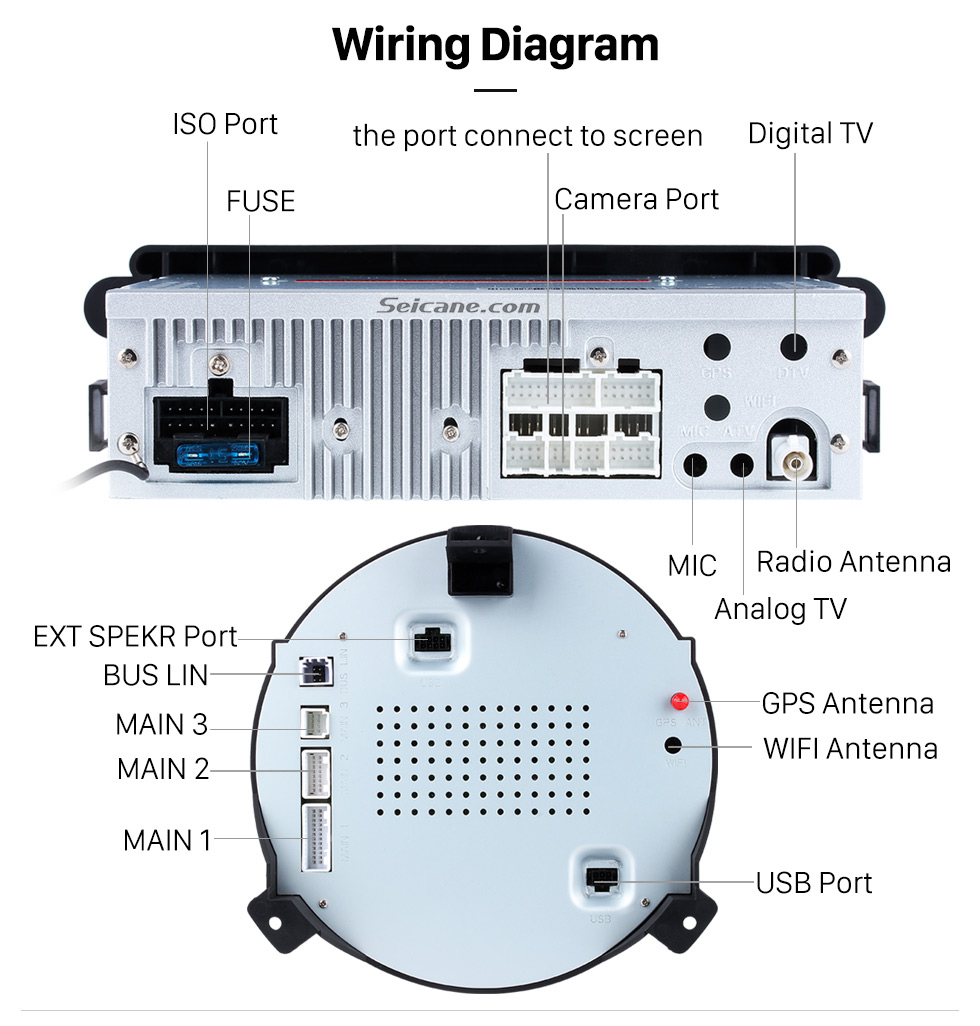 Wiring Diagram HD 1024*600 Touchscreen 2006-2013 BMW Mini Cooper with 8 inch Android 5.1.1 Autoradio GPS DVD Player Bluetooth HD 1080P Video Steering Wheel Control Wiring Diagram HD 1024*600 Touchscreen 2006-2013 BMW Mini Cooper with 8 inch Android 5.1.1 Autoradio GPS DVD Player Bluetooth HD 1080P Video Steering Wheel Control