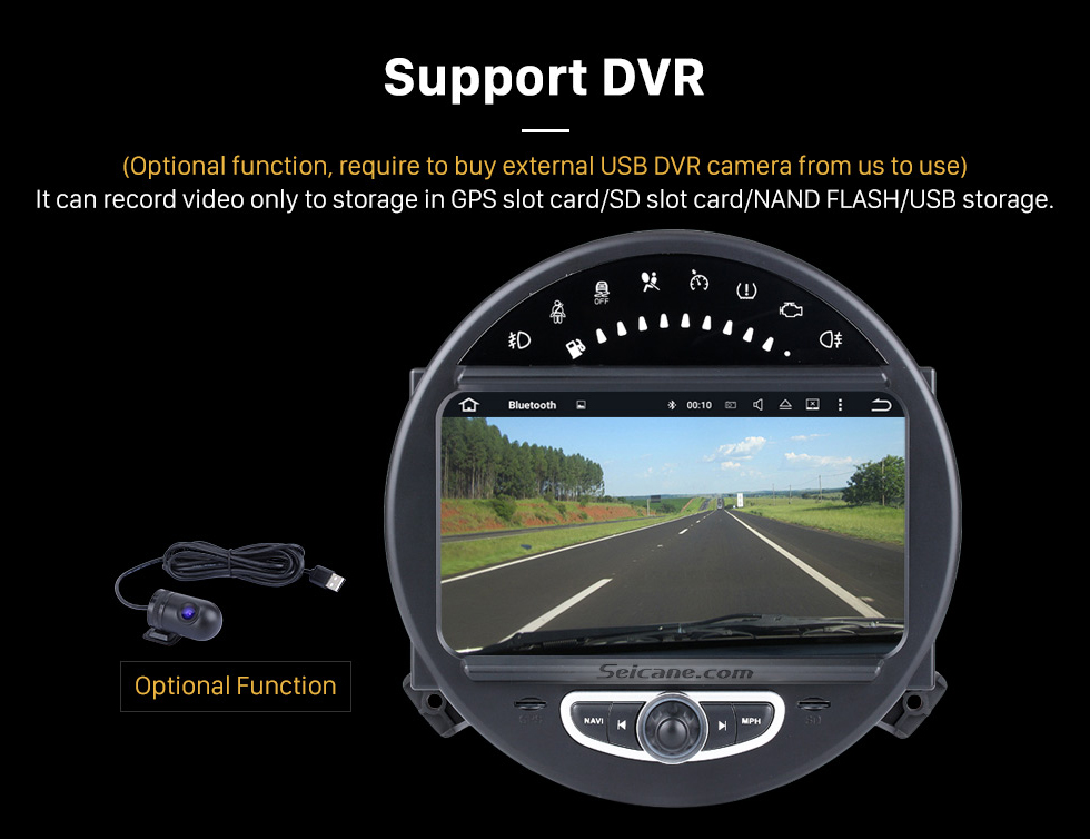 Support DVR HD 1024*600 Touchscreen 2006-2013 BMW Mini Cooper with 8 inch Android 5.1.1 Autoradio GPS DVD Player Bluetooth HD 1080P Video Steering Wheel Control Support DVR HD 1024*600 Touchscreen 2006-2013 BMW Mini Cooper with 8 inch Android 5.1.1 Autoradio GPS DVD Player Bluetooth HD 1080P Video Steering Wheel Control