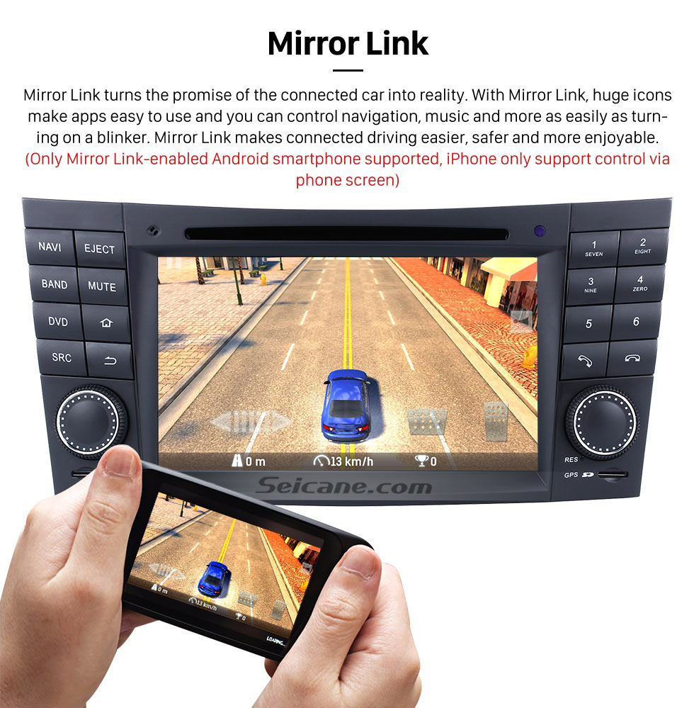 Seicane 2002-2008 Mercedes-Benz E-Class W211 E200 E220 E240 E270 E280 Android 8.0 GPS Navigation system Radio DVD Player Touch Screen TV HD 1080P Video Rearview Camera steering wheel control USB SD Bluetooth WiFi Seicane 2002-2008 Mercedes-Benz E-Class W211 E200 E220 E240 E270 E280 Android 8.0 GPS Navigation system Radio DVD Player Touch Screen TV HD 1080P Video Rearview Camera steering wheel control USB SD Bluetooth WiFi