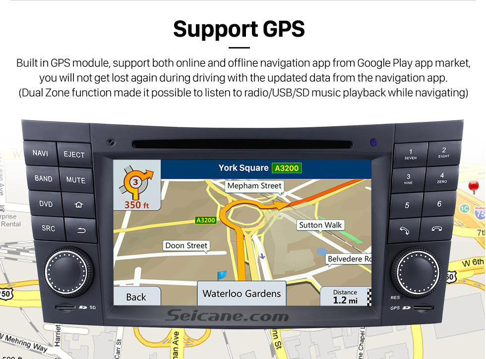Seicane 2002-2008 Mercedes-Benz E-Class W211 E200 E220 E240 E270 E280 Android 8.0 GPS Navigation system Radio DVD Player Touch Screen TV HD 1080P Video Rearview Camera steering wheel control USB SD Bluetooth WiFi Seicane 2002-2008 Mercedes-Benz E-Class W211 E200 E220 E240 E270 E280 Android 8.0 GPS Navigation system Radio DVD Player Touch Screen TV HD 1080P Video Rearview Camera steering wheel control USB SD Bluetooth WiFi