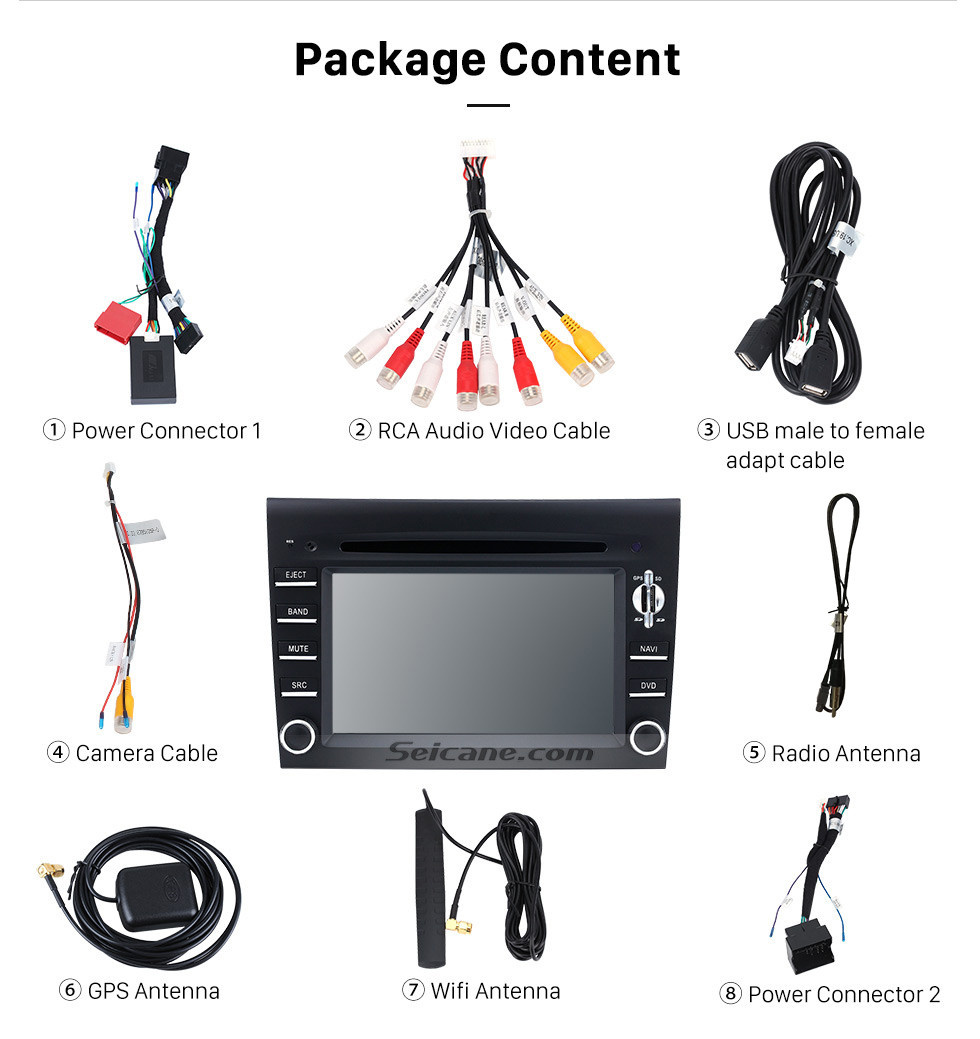 Seicane Aftermarket Android 9.0 GPS Navigation system for 2005-2008 Porsche BOXSTER with DVD Player Touch Screen Radio WiFi TV HD 1080P Video Rearview Camera steering wheel control USB SD Bluetooth