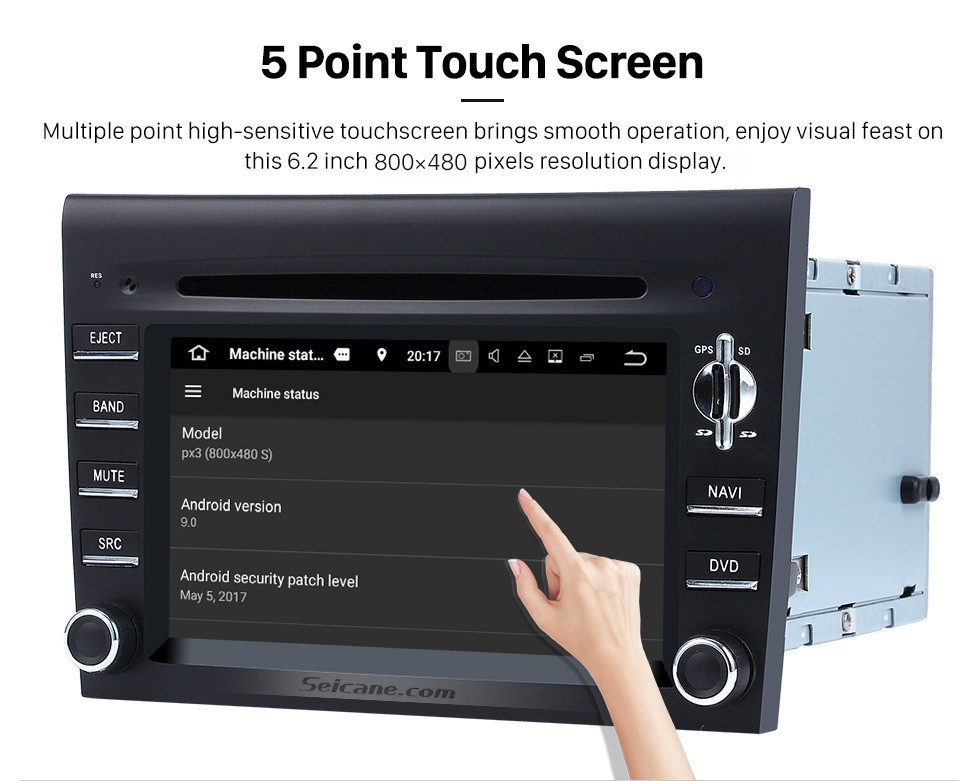 Seicane OEM Android 9.0 DVD Player GPS Navigation system for 2005-2008 Porsche CAYMAN with HD 1080P Video Bluetooth Touch Screen Radio WiFi TV Backup Camera steering wheel control USB SD