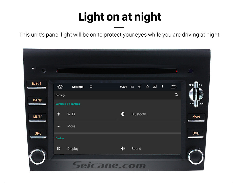 Seicane  Android 9.0 GPS Navigation system for 2005-2008 Porsche 911 997 with DVD Player Touch Screen Radio Bluetooth WiFi TV Backup Camera steering wheel control HD 1080P Video USB SD