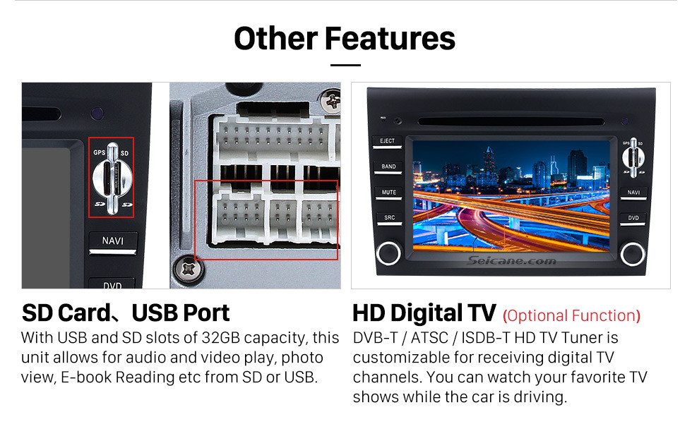 Seicane Mercado de reposição Android 9.0 Sistema de navegação GPS para 2005-2008 Porsche BOXSTER com DVD Player Tela sensível ao toque Rádio WiFi TV HD 1080P Vídeo Retrovisor Câmera Controle de volante USB SD Bluetooth Seicane Mercado de reposição Android 9.0 Sistema de navegação GPS para 2005-2008 Porsche BOXSTER com DVD Player Tela sensível ao toque Rádio WiFi TV HD 1080P Vídeo Retrovisor Câmera Controle de volante USB SD Bluetooth