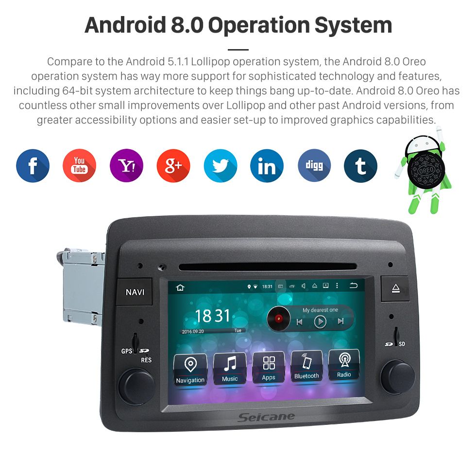 Seicane 6.2 Inch HD Touchscreen Android 8.0 Radio Head Unit For 2004-2012 Fiat Panda In Dash DVD Player GPS Navigation System Bluetooth Phone WIFI Support DVR USB Digital TV Steering Wheel Control Seicane 6.2 Inch HD Touchscreen Android 8.0 Radio Head Unit For 2004-2012 Fiat Panda In Dash DVD Player GPS Navigation System Bluetooth Phone WIFI Support DVR USB Digital TV Steering Wheel Control