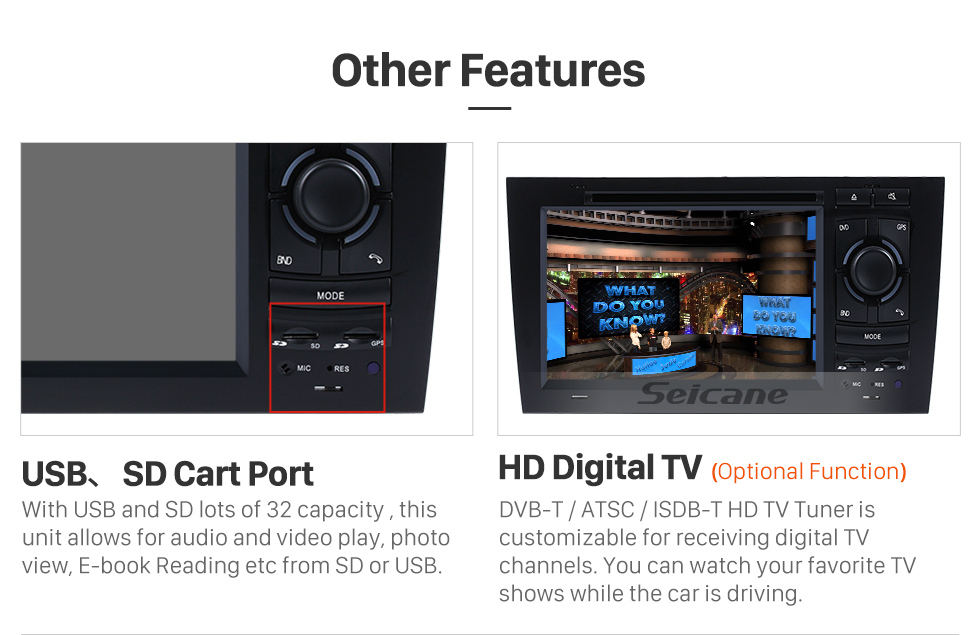 Seicane OEM Android 9.0 Reproductor de DVD Sistema de navegación GPS para 1997-2004 Audi A6 S6 RS6 con HD 1080P Video Bluetooth Pantalla táctil Radio WiFi TV Cámara de respaldo Control del volante USB SD Seicane OEM Android 9.0 Reproductor de DVD Sistema de navegación GPS para 1997-2004 Audi A6 S6 RS6 con HD 1080P Video Bluetooth Pantalla táctil Radio WiFi TV Cámara de respaldo Control del volante USB SD